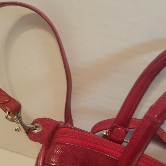 Genuine Eel Skin Small Duffel Bag Red Cherry - Picture 12 of 12